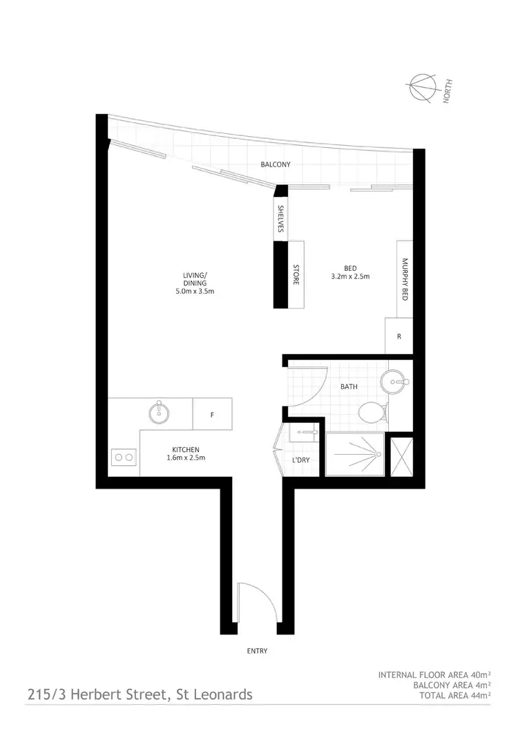 Floorplan of Homely apartment listing, 215/3 Herbert Street, St Leonards NSW 2065