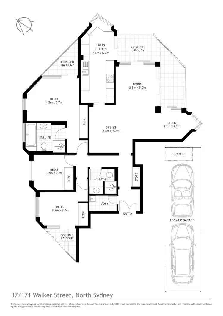 Floorplan of Homely apartment listing, 37/171 Walker Street, North Sydney NSW 2060