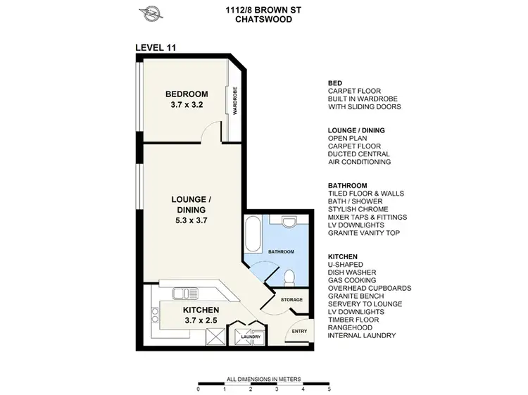 Floorplan of Homely unit listing, 1112/8 Brown Street, Chatswood NSW 2067