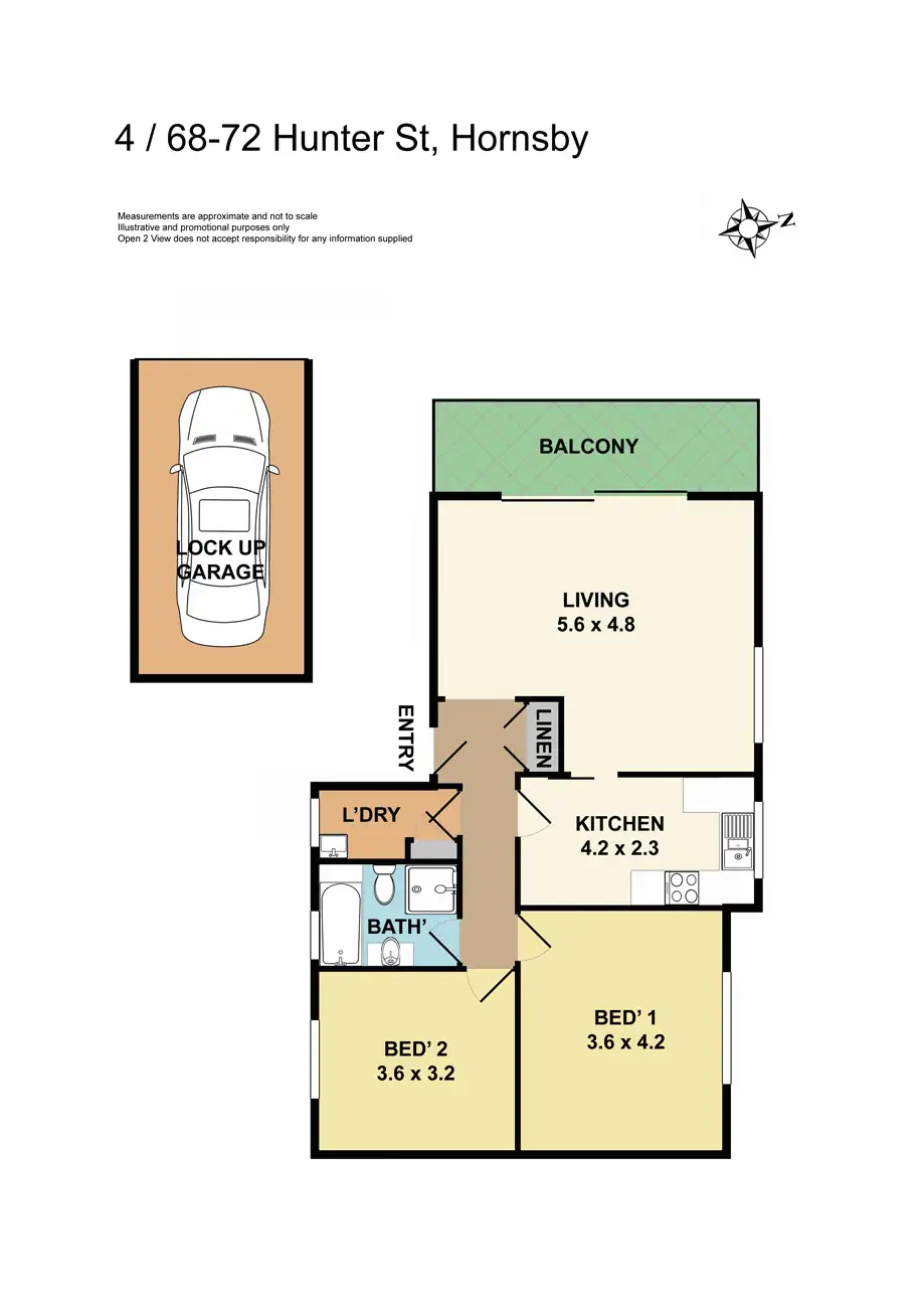 Floorplan of Homely unit listing, 4/68-72 Hunter Street, Hornsby NSW 2077