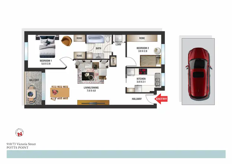 Floorplan of Homely apartment listing, 910/73 Victoria Street, Potts Point NSW 2011