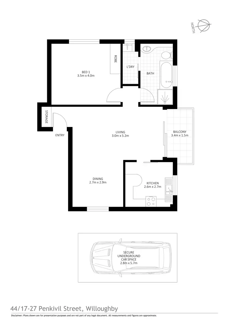 Floorplan of Homely apartment listing, 44/17-27 Penkivil Street, Willoughby NSW 2068