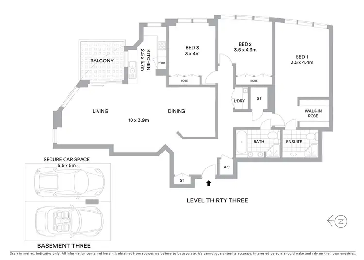 Floorplan of Homely apartment listing, 3304/79-81 Berry Street, North Sydney NSW 2060