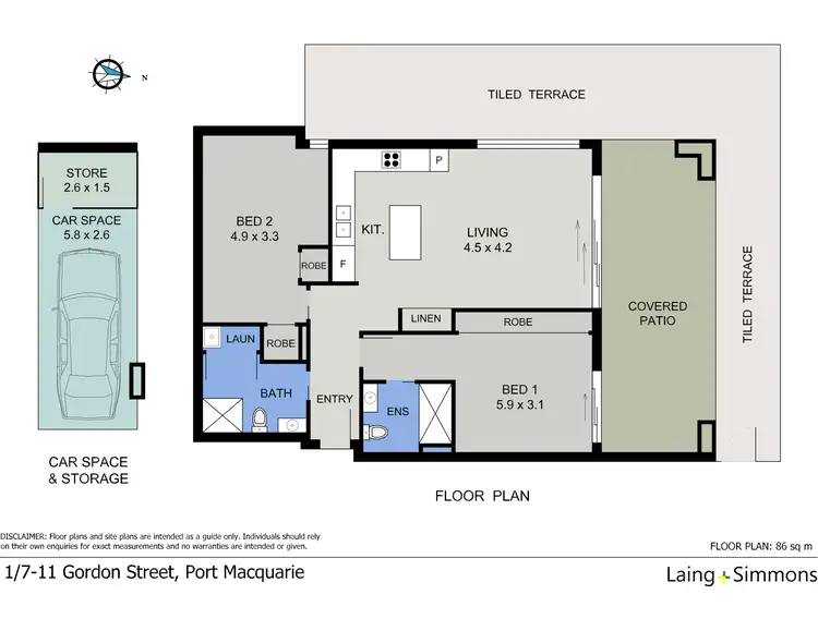 Floorplan of Homely unit listing, 1/7-11 Gordon Street, Port Macquarie NSW 2444
