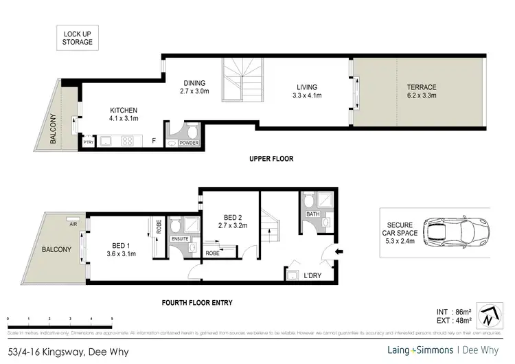 Floorplan of Homely apartment listing, 53/4-16 Kingsway, Dee Why NSW 2099