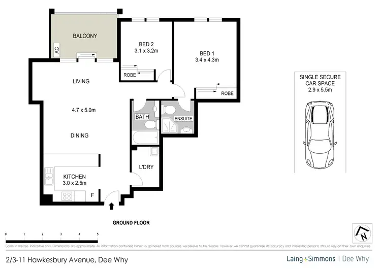 Floorplan of Homely unit listing, 2/3-11 Hawkesbury Ave, Dee Why NSW 2099