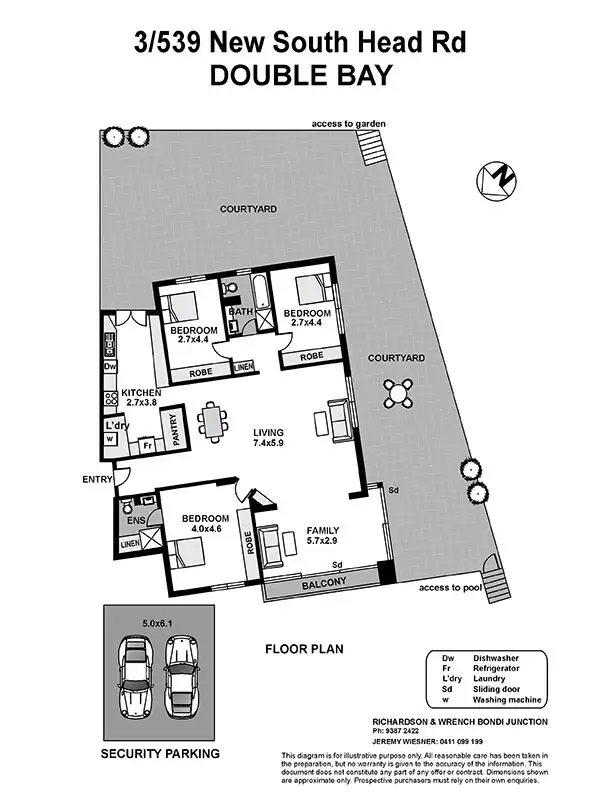 Floorplan of Homely apartment listing, 2/539 New South Head Road, Double Bay NSW 2028
