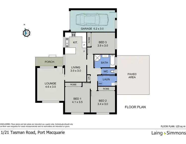 Floorplan of Homely villa listing, 1/21 Tasman Road, Port Macquarie NSW 2444