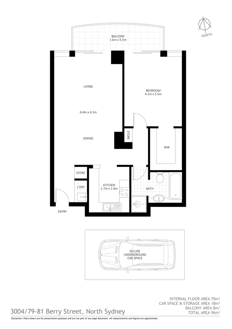Floorplan of Homely apartment listing, 3004/79-81 Berry Street, North Sydney NSW 2060