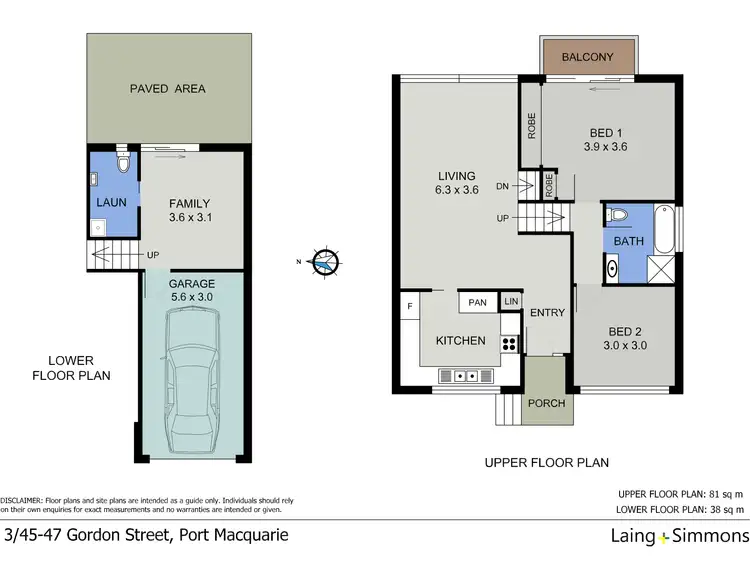Floorplan of Homely townhouse listing, 3/45-47 Gordon Street, Port Macquarie NSW 2444