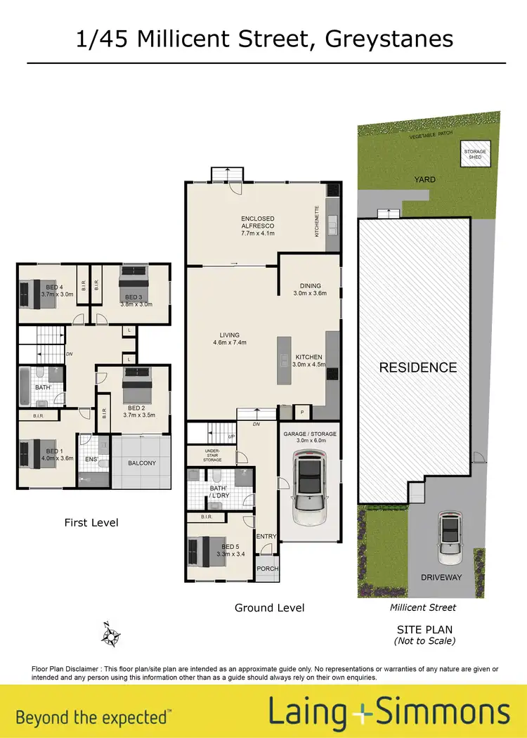Floorplan of Homely semi-detached listing, 1/45 Millicent Street, Greystanes NSW 2145