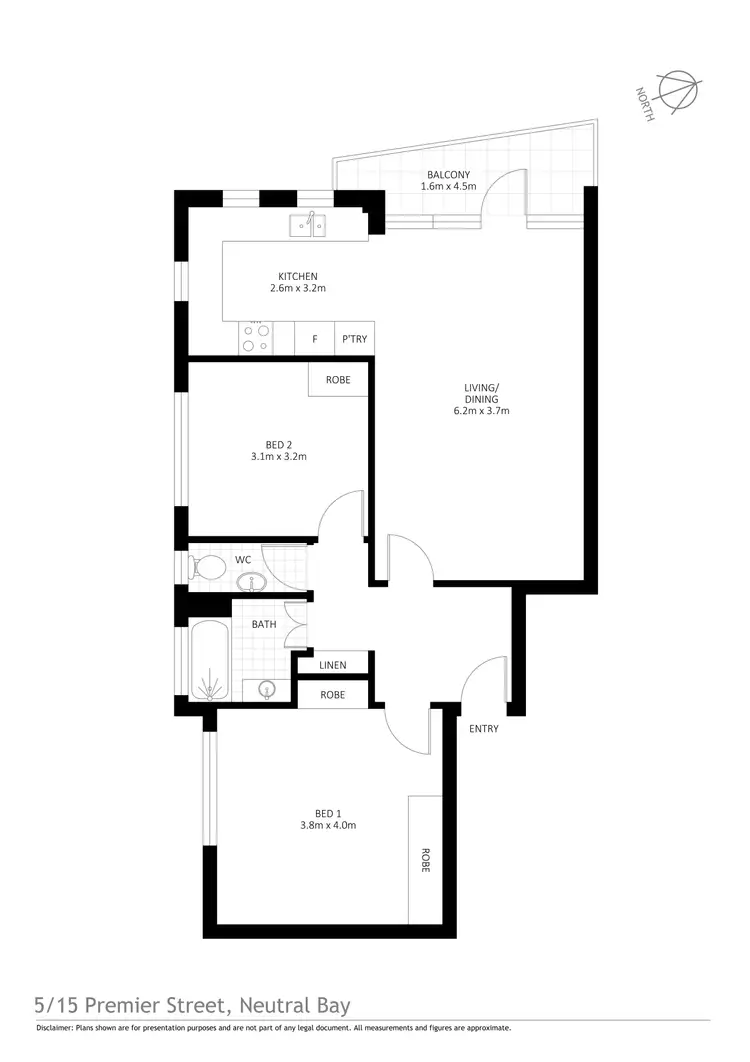 Floorplan of Homely apartment listing, 5/15 Premier Street, Neutral Bay NSW 2089
