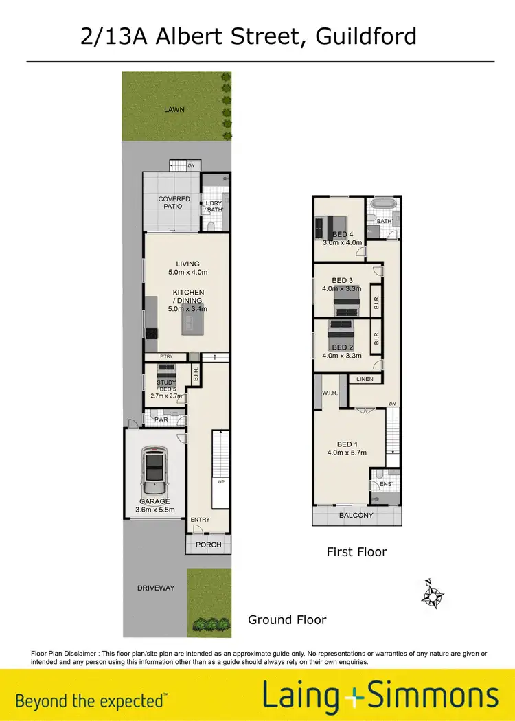 Floorplan of Homely semi-detached listing, 2/13A Albert Street, Guildford NSW 2161