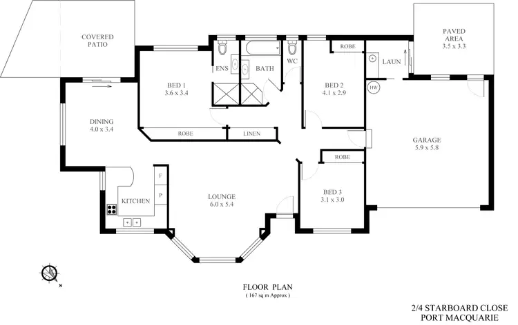 Floorplan of Homely villa listing, 2/4 Starboard Close, Port Macquarie NSW 2444