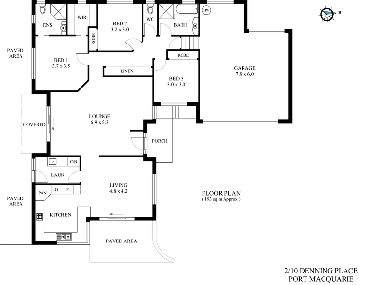 Floorplan of Homely villa listing, 2/10 Denning Place, Port Macquarie NSW 2444