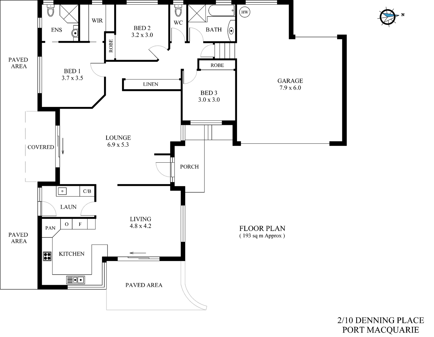 Floorplan of Homely villa listing, 2/10 Denning Place, Port Macquarie NSW 2444