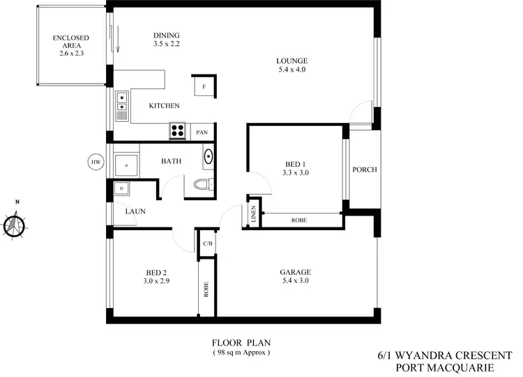 Floorplan of Homely villa listing, 6/1 Wyandra Crescent, Port Macquarie NSW 2444
