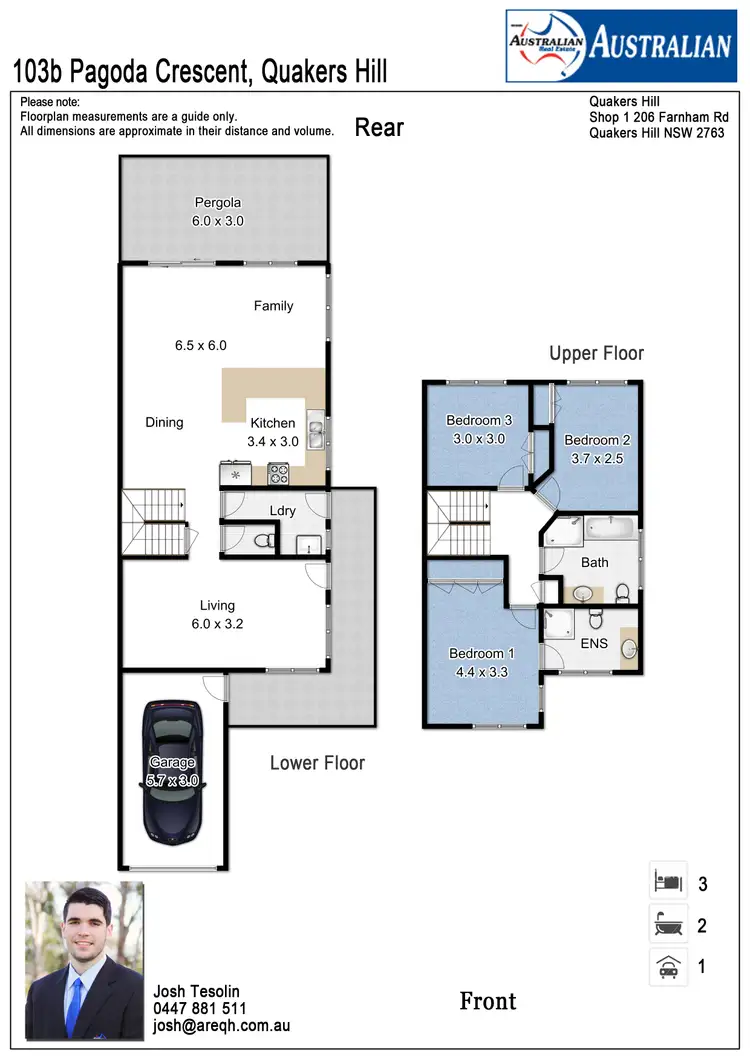 Floorplan of Homely semi-detached listing, 103b Pagoda Crescent, Quakers Hill NSW 2763