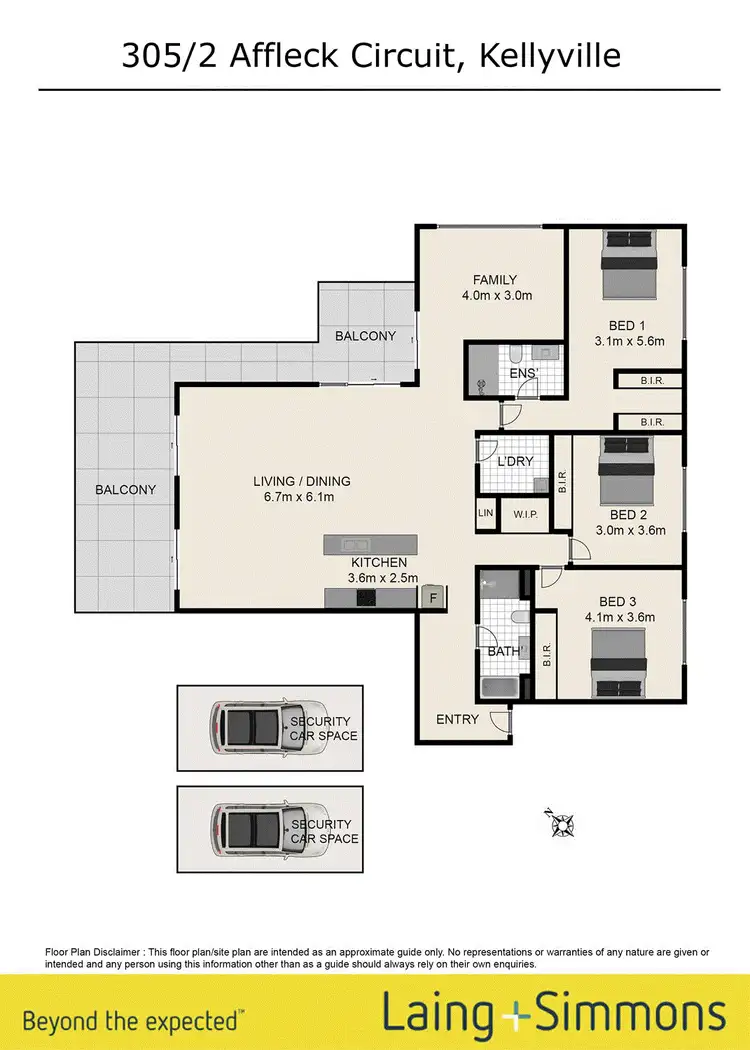 Floorplan of Homely unit listing, 305/2 Affleck Circuit, Kellyville NSW 2155