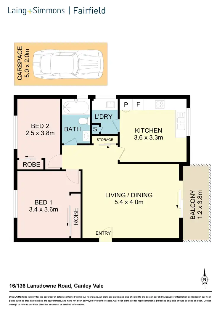 Floorplan of Homely unit listing, 16/136 Lansdowne road, Canley Vale NSW 2166