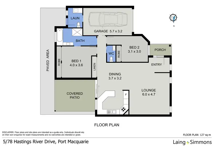 Floorplan of Homely villa listing, 5/78 Hastings River Drive, Port Macquarie NSW 2444