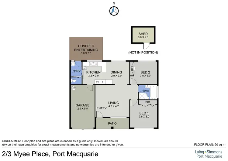 Floorplan of Homely villa listing, 2/3 Myee Place, Port Macquarie NSW 2444