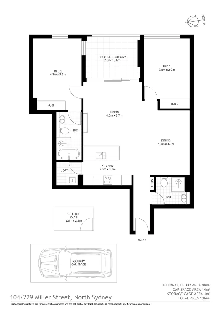 Floorplan of Homely unit listing, 104/229 Miller Street, North Sydney NSW 2060