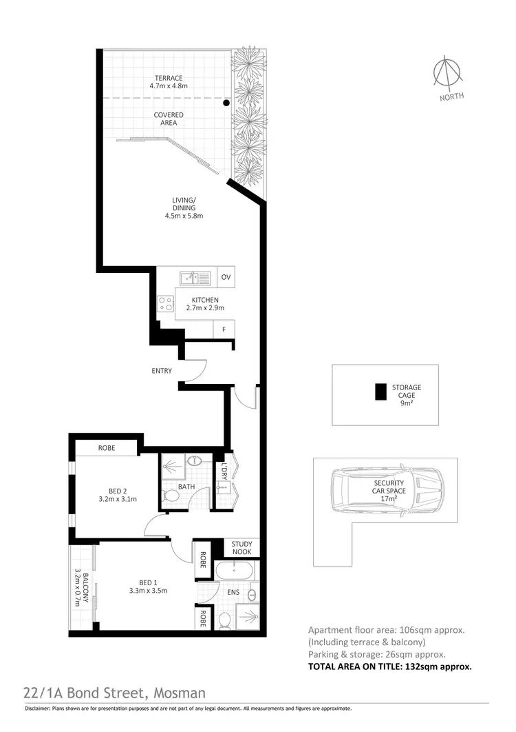 Floorplan of Homely unit listing, 22/1A Bond Street, Mosman NSW 2088
