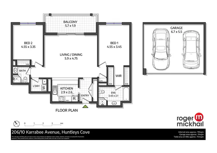 Floorplan of Homely apartment listing, 206/10 Karrabee Avenue, Huntleys Cove NSW 2111
