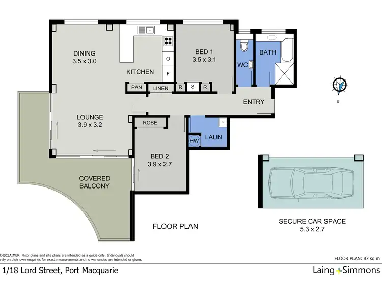 Floorplan of Homely unit listing, 1/18 Lord Street, Port Macquarie NSW 2444