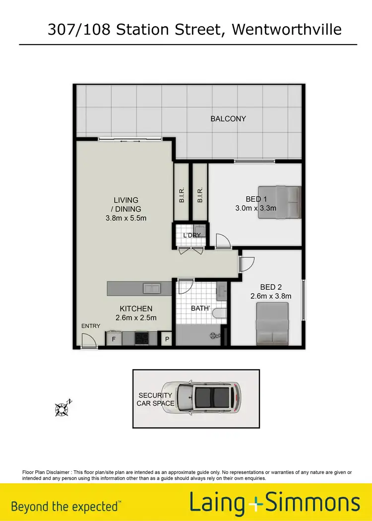 Floorplan of Homely unit listing, 307/108 Station Street, Wentworthville NSW 2145