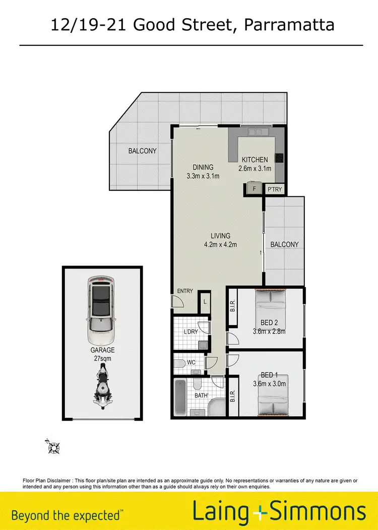 Floorplan of Homely unit listing, 12/19-21 Good Street, Parramatta NSW 2150