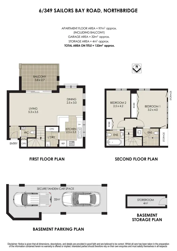Floorplan of Homely unit listing, 6/349 Sailors Bay Road, Northbridge NSW 2063