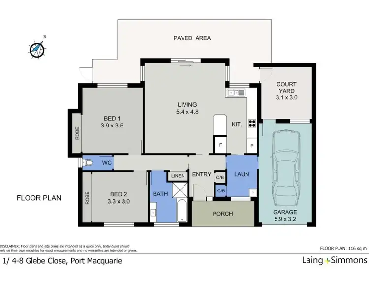 Floorplan of Homely villa listing, 1/4-8 Glebe Close, Port Macquarie NSW 2444