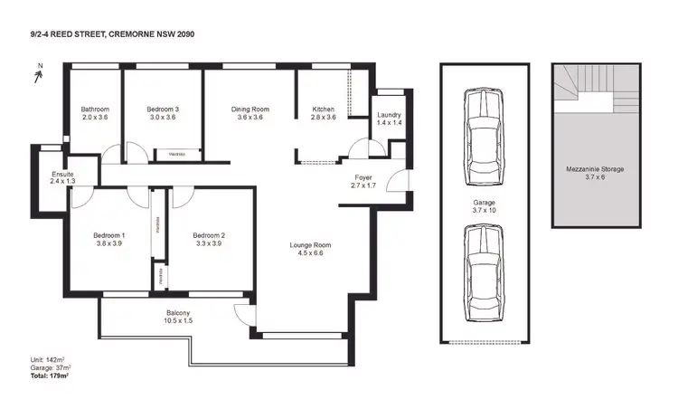 Floorplan of Homely apartment listing, 9/2-4 Reed Street, Cremorne NSW 2090