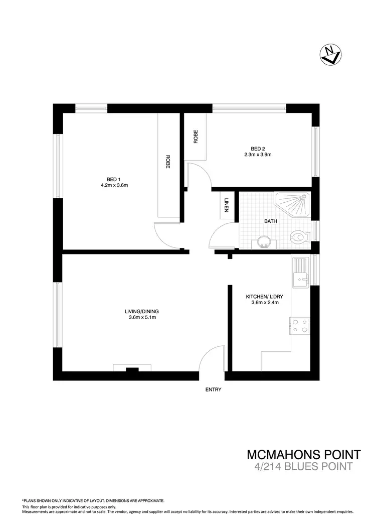 Floorplan of Homely unit listing, 4/214 Blues Point Road, Mcmahons Point NSW 2060