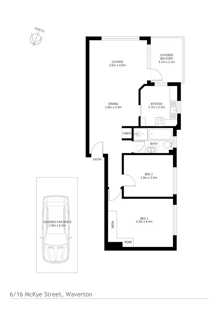 Floorplan of Homely apartment listing, 6/16 Mckye Street, Waverton NSW 2060