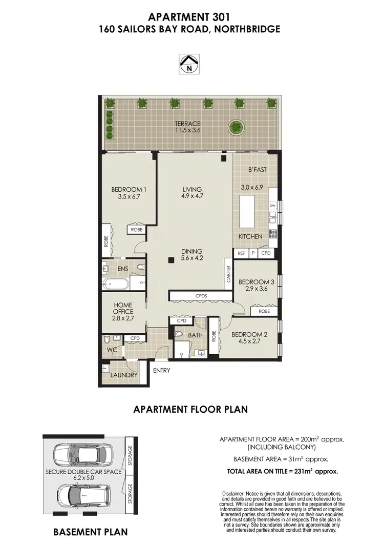 Floorplan of Homely apartment listing, 301/160 Sailors Bay Road, Northbridge NSW 2063