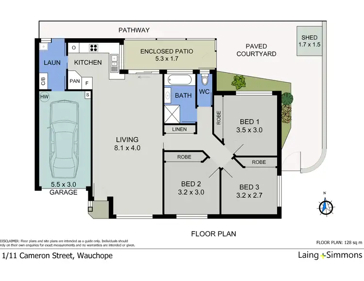 Floorplan of Homely villa listing, 1/11 Cameron Street, Wauchope NSW 2446