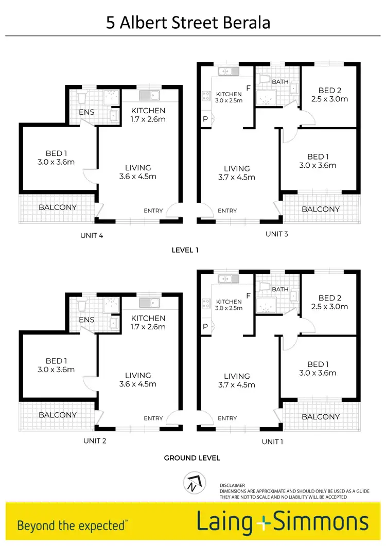 Floorplan of Homely block of units listing, 1-4/5 Albert Street, Berala NSW 2141