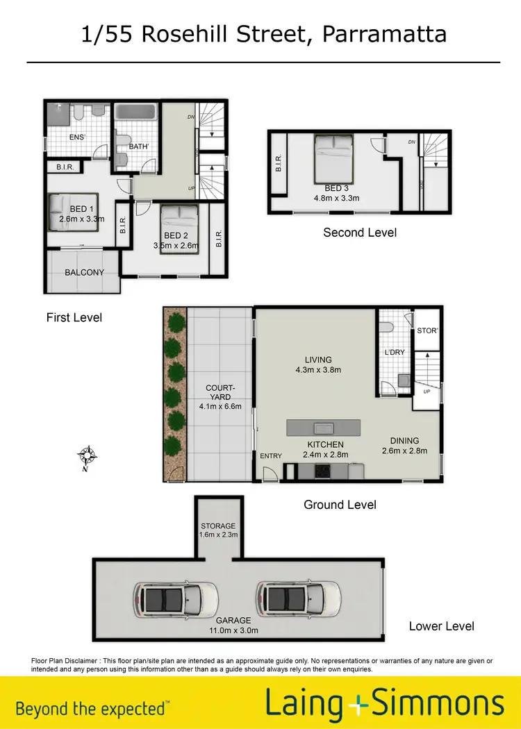 Floorplan of Homely townhouse listing, 1/55 Rosehill Street, Parramatta NSW 2150