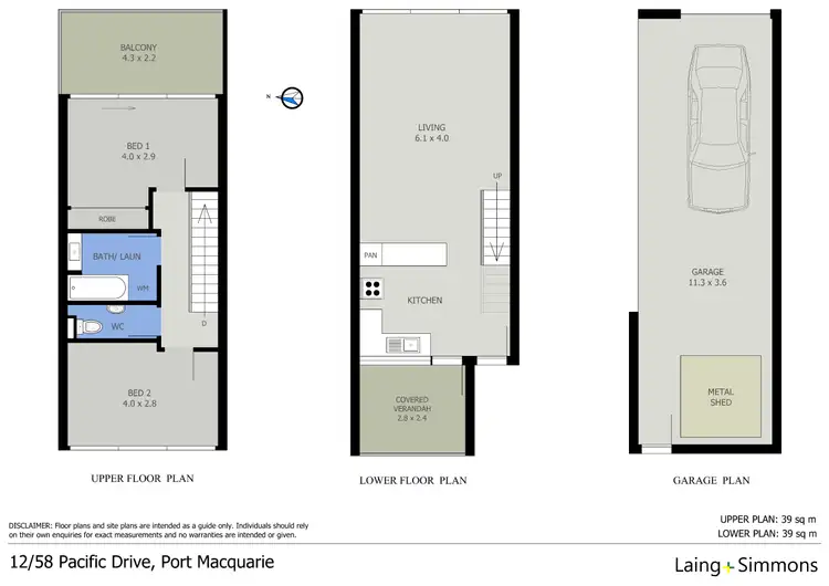 Floorplan of Homely unit listing, 12/58 Pacific Drive, Port Macquarie NSW 2444