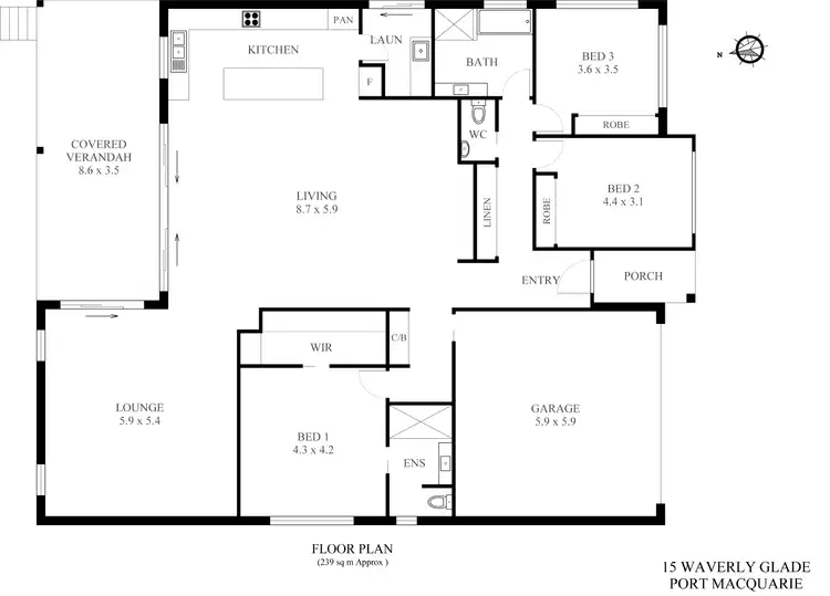 Floorplan of Homely house listing, 15 Waverly Glade, Port Macquarie NSW 2444