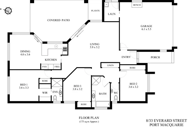 Floorplan of Homely unit listing, 8/33 Everard Street, Port Macquarie NSW 2444