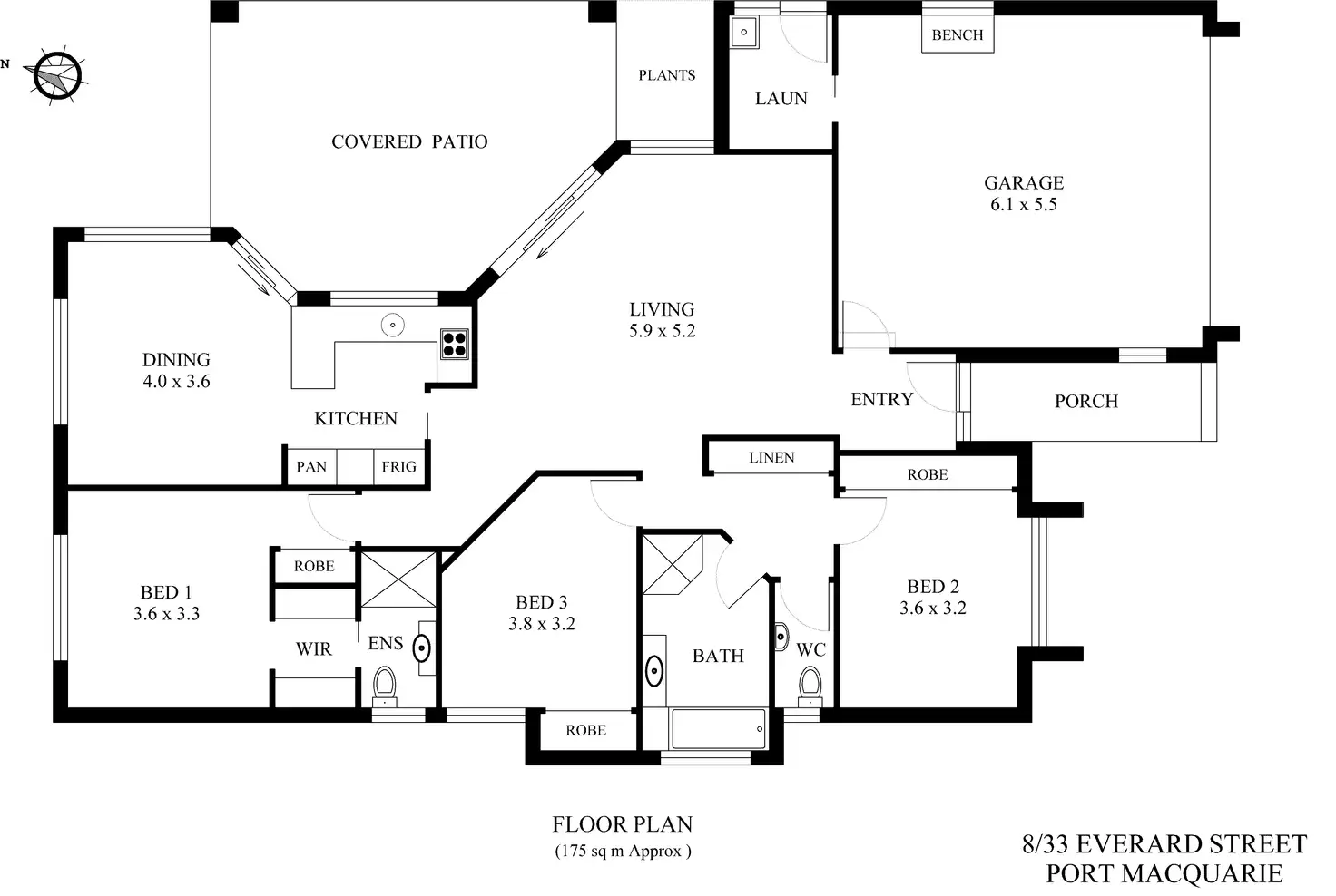 Floorplan of Homely unit listing, 8/33 Everard Street, Port Macquarie NSW 2444