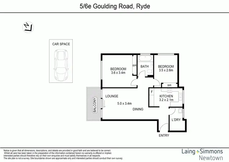 Floorplan of Homely apartment listing, 5/6e Goulding Road, Ryde NSW 2112