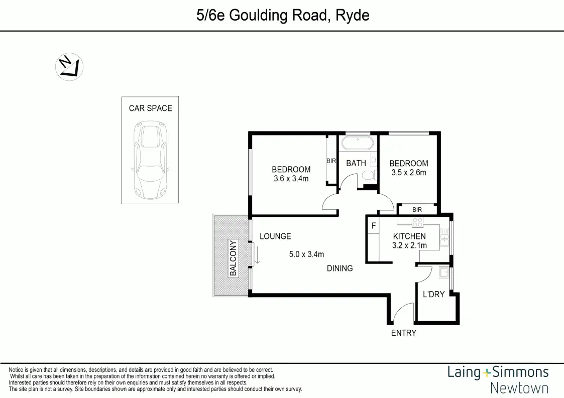 Floorplan of Homely apartment listing, 5/6e Goulding Road, Ryde NSW 2112