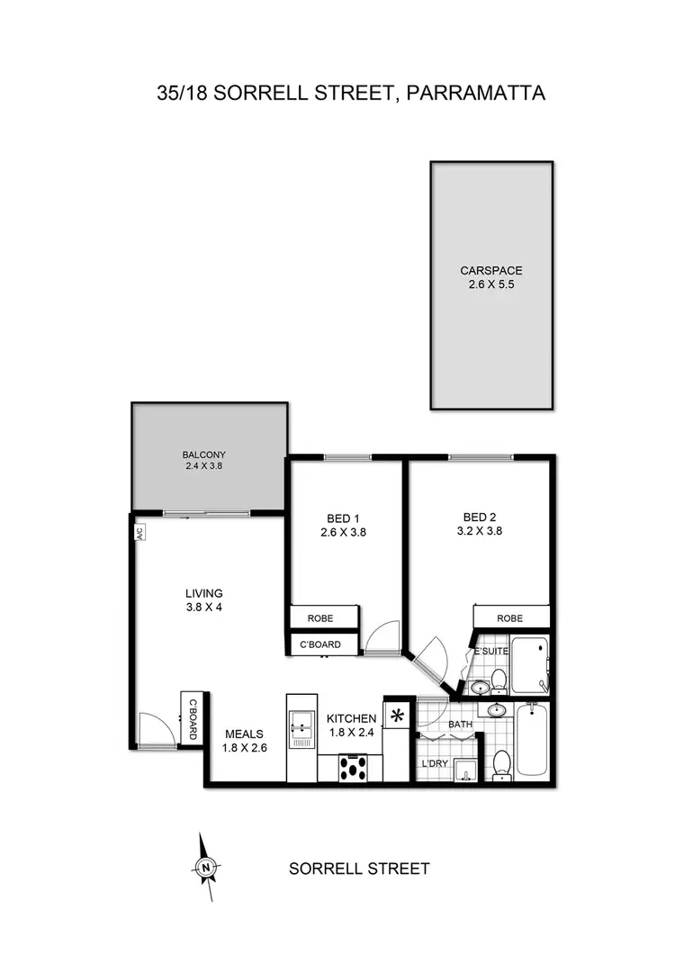 Floorplan of Homely apartment listing, 35/18 Sorrell Street, Parramatta NSW 2150