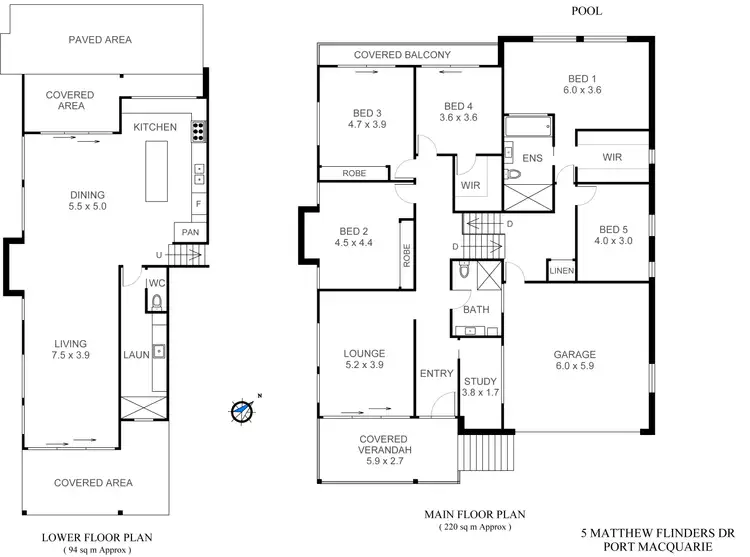 Floorplan of Homely house listing, 5 Matthew Flinders Drive, Port Macquarie NSW 2444