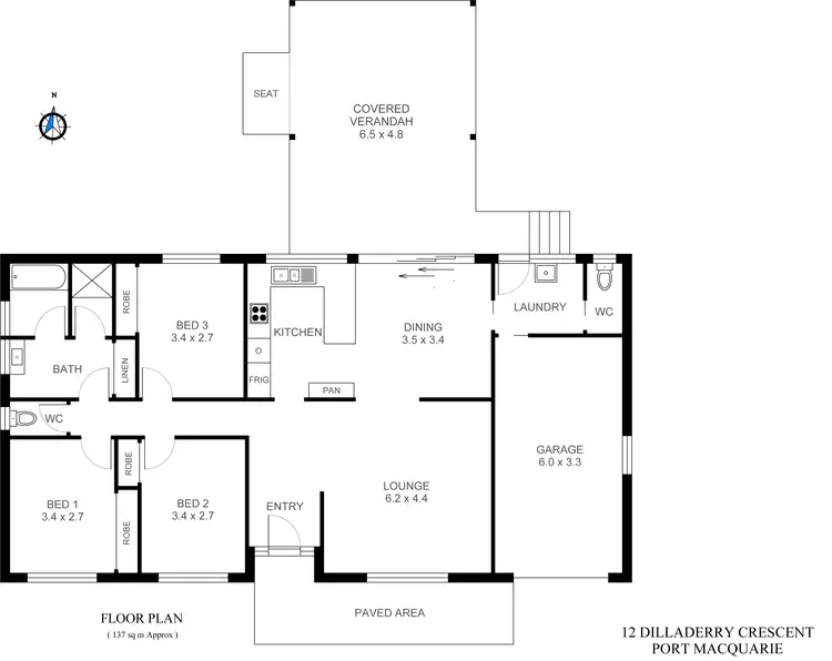 Floorplan of Homely house listing, 12 Dilladerry Crescent, Port Macquarie NSW 2444